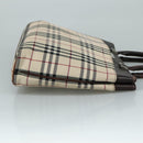 BURBERRY Nova Check Hand Bag Canvas Beige Auth 108646-3