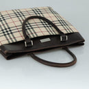 BURBERRY Nova Check Hand Bag Canvas Beige Auth 108646-6