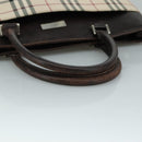 BURBERRY Nova Check Hand Bag Canvas Beige Auth 108646-7