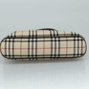 BURBERRY Nova Check Hand Bag Canvas Beige Auth 108646-5