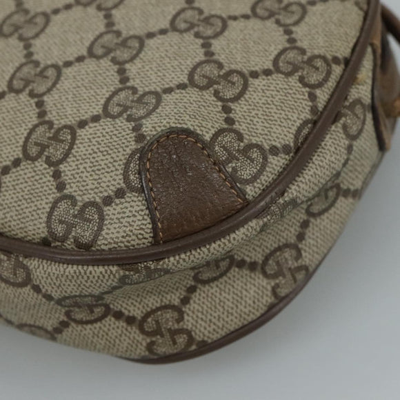 GUCCI GG Supreme Web Sherry Line Shoulder Bag PVC Beige 89 02 066 Auth 108686