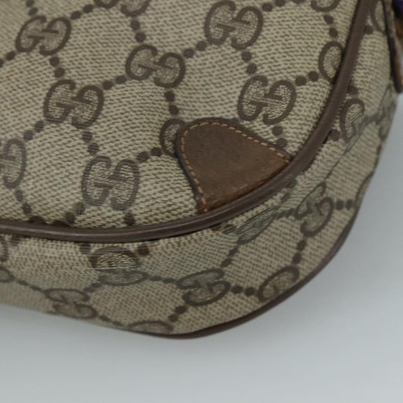 GUCCI GG Supreme Web Sherry Line Shoulder Bag PVC Beige 89 02 066 Auth 108686