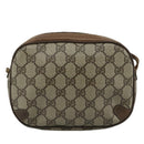 GUCCI GG Supreme Web Sherry Line Shoulder Bag PVC Beige 89 02 066 Auth 108686-2