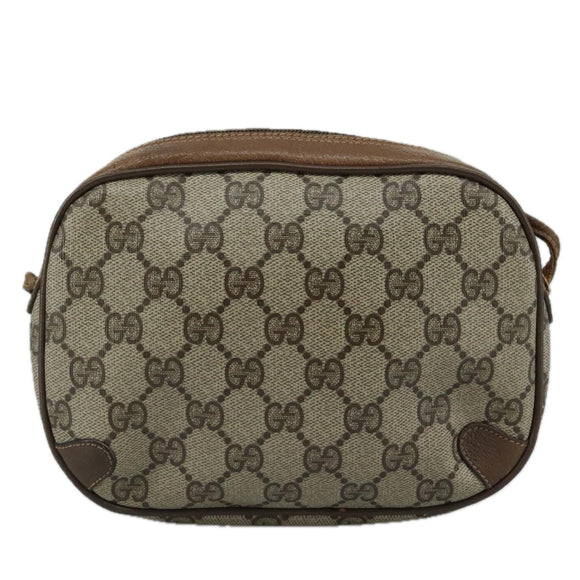 GUCCI GG Supreme Web Sherry Line Shoulder Bag PVC Beige 89 02 066 Auth 108686