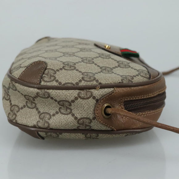 GUCCI GG Supreme Web Sherry Line Shoulder Bag PVC Beige 89 02 066 Auth 108686