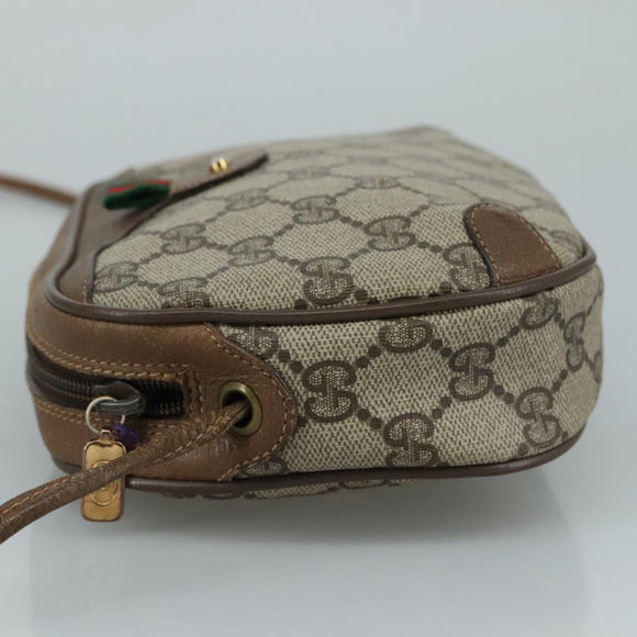 GUCCI GG Supreme Web Sherry Line Shoulder Bag PVC Beige 89 02 066 Auth 108686