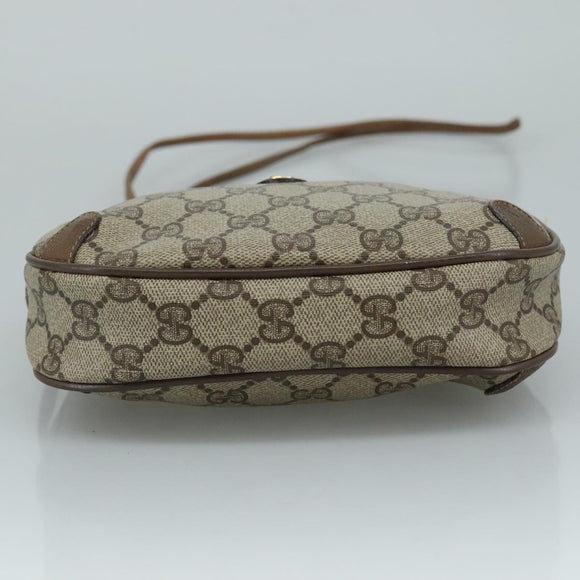 GUCCI GG Supreme Web Sherry Line Shoulder Bag PVC Beige 89 02 066 Auth 108686