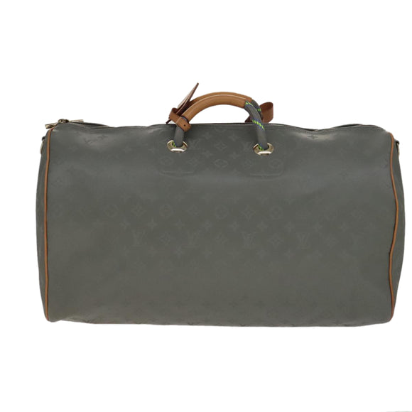 LOUIS VUITTON Titanium Keepall Bandouliere 50 Bag Silver M43886 LV Auth 108706SM