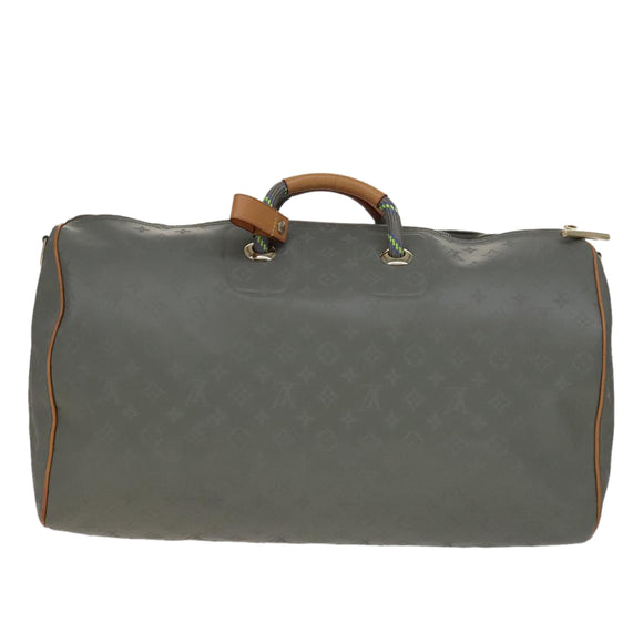 LOUIS VUITTON Titanium Keepall Bandouliere 50 Bag Silver M43886 LV Auth 108706SM