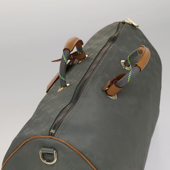 LOUIS VUITTON Titanium Keepall Bandouliere 50 Bag Silver M43886 LV Auth 108706A