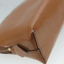 LOUIS VUITTON Monogram Vernis Pochette Pouch Rose Velours M90008 LV Auth 108720-16