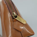 LOUIS VUITTON Monogram Vernis Pochette Pouch Rose Velours M90008 LV Auth 108720-8