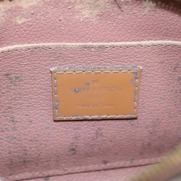 LOUIS VUITTON Monogram Vernis Pochette Pouch Rose Velours M90008 LV Auth 108720
