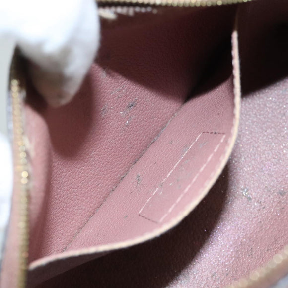 LOUIS VUITTON Monogram Vernis Pochette Pouch Rose Velours M90008 LV Auth 108720