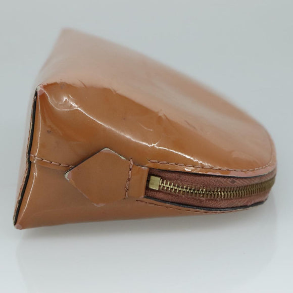 LOUIS VUITTON Monogram Vernis Pochette Pouch Rose Velours M90008 LV Auth 108720