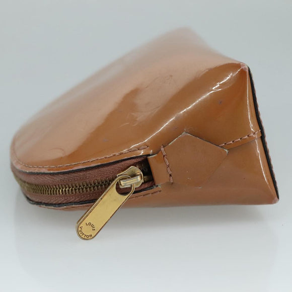 LOUIS VUITTON Monogram Vernis Pochette Pouch Rose Velours M90008 LV Auth 108720