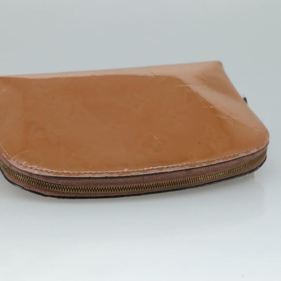 LOUIS VUITTON Monogram Vernis Pochette Pouch Rose Velours M90008 LV Auth 108720
