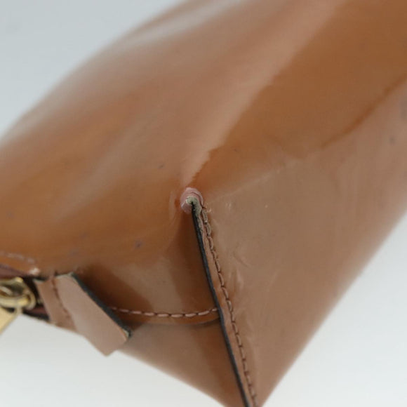 LOUIS VUITTON Monogram Vernis Pochette Pouch Rose Velours M90008 LV Auth 108720