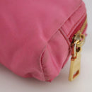 PRADA Pouch Nylon Pink Gold Pink Auth 108723-16
