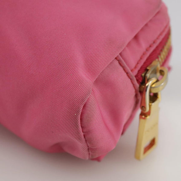 PRADA Pouch Nylon Pink Gold Pink Auth 108723