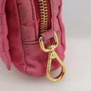 PRADA Pouch Nylon Pink Gold Pink Auth 108723-9