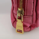 PRADA Pouch Nylon Pink Gold Pink Auth 108723-17