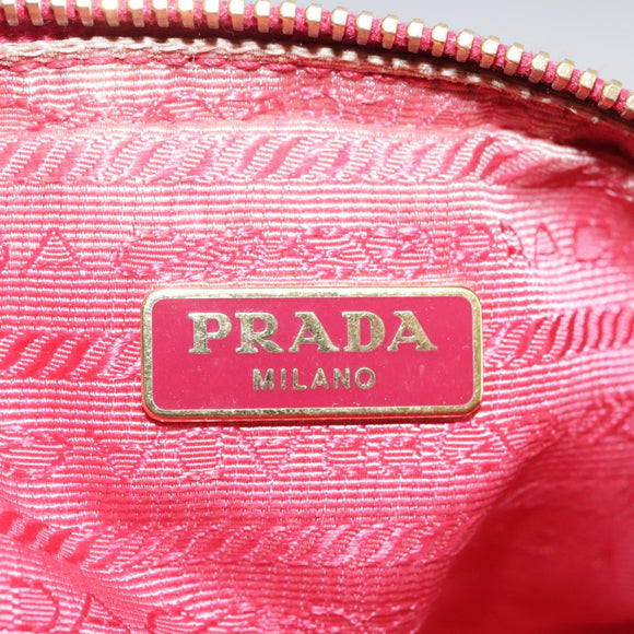 PRADA Pouch Nylon Pink Gold Pink Auth 108723