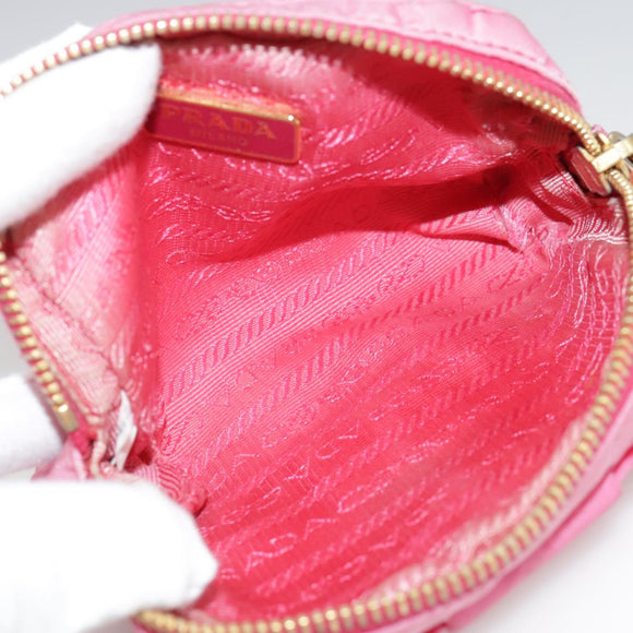 PRADA Pouch Nylon Pink Gold Pink Auth 108723