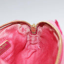 PRADA Pouch Nylon Pink Gold Pink Auth 108723-19