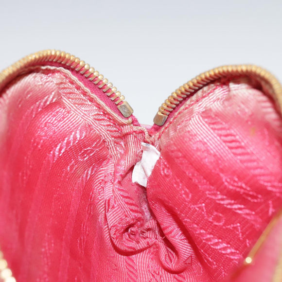 PRADA Pouch Nylon Pink Gold Pink Auth 108723