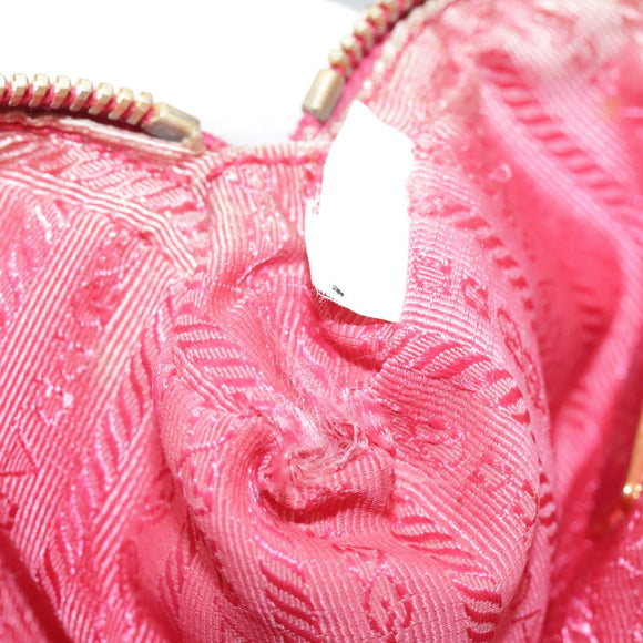 PRADA Pouch Nylon Pink Gold Pink Auth 108723