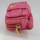 PRADA Pouch Nylon Pink Gold Pink Auth 108723-3