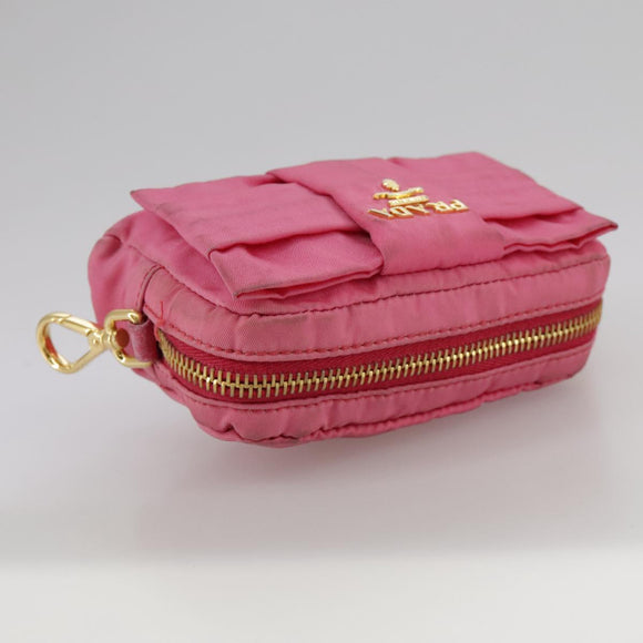 PRADA Pouch Nylon Pink Gold Pink Auth 108723