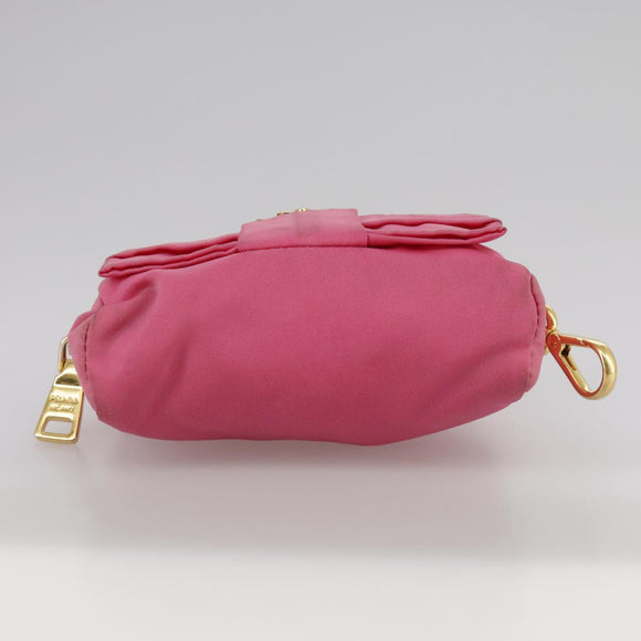 PRADA Pouch Nylon Pink Gold Pink Auth 108723
