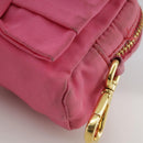 PRADA Pouch Nylon Pink Gold Pink Auth 108723-14