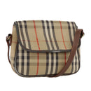 BURBERRY Nova Check Shoulder Bag Canvas Beige Auth 108751-1