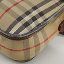 BURBERRY Nova Check Shoulder Bag Canvas Beige Auth 108751-18