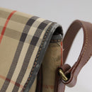 BURBERRY Nova Check Shoulder Bag Canvas Beige Auth 108751-19