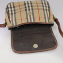 BURBERRY Nova Check Shoulder Bag Canvas Beige Auth 108751-11