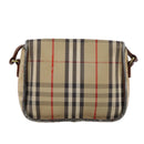 BURBERRY Nova Check Shoulder Bag Canvas Beige Auth 108751-2