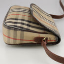 BURBERRY Nova Check Shoulder Bag Canvas Beige Auth 108751-4