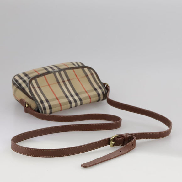 BURBERRY Nova Check Shoulder Bag Canvas Beige Auth 108751