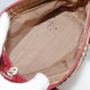 BURBERRY Nova Check Hand Bag Canvas Beige Red Auth 108752-11