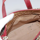 BURBERRY Nova Check Hand Bag Canvas Beige Red Auth 108752-19