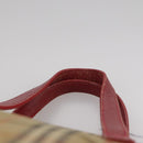 BURBERRY Nova Check Hand Bag Canvas Beige Red Auth 108752-8