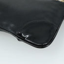 CHANEL Camelia Clutch Bag Lamb Skin Black Silver CC Auth 108816-16