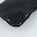 CHANEL Camelia Clutch Bag Lamb Skin Black Silver CC Auth 108816-17