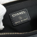 CHANEL Camelia Clutch Bag Lamb Skin Black Silver CC Auth 108816-18