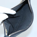 CHANEL Camelia Clutch Bag Lamb Skin Black Silver CC Auth 108816-10