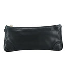 CHANEL Camelia Clutch Bag Lamb Skin Black Silver CC Auth 108816-13